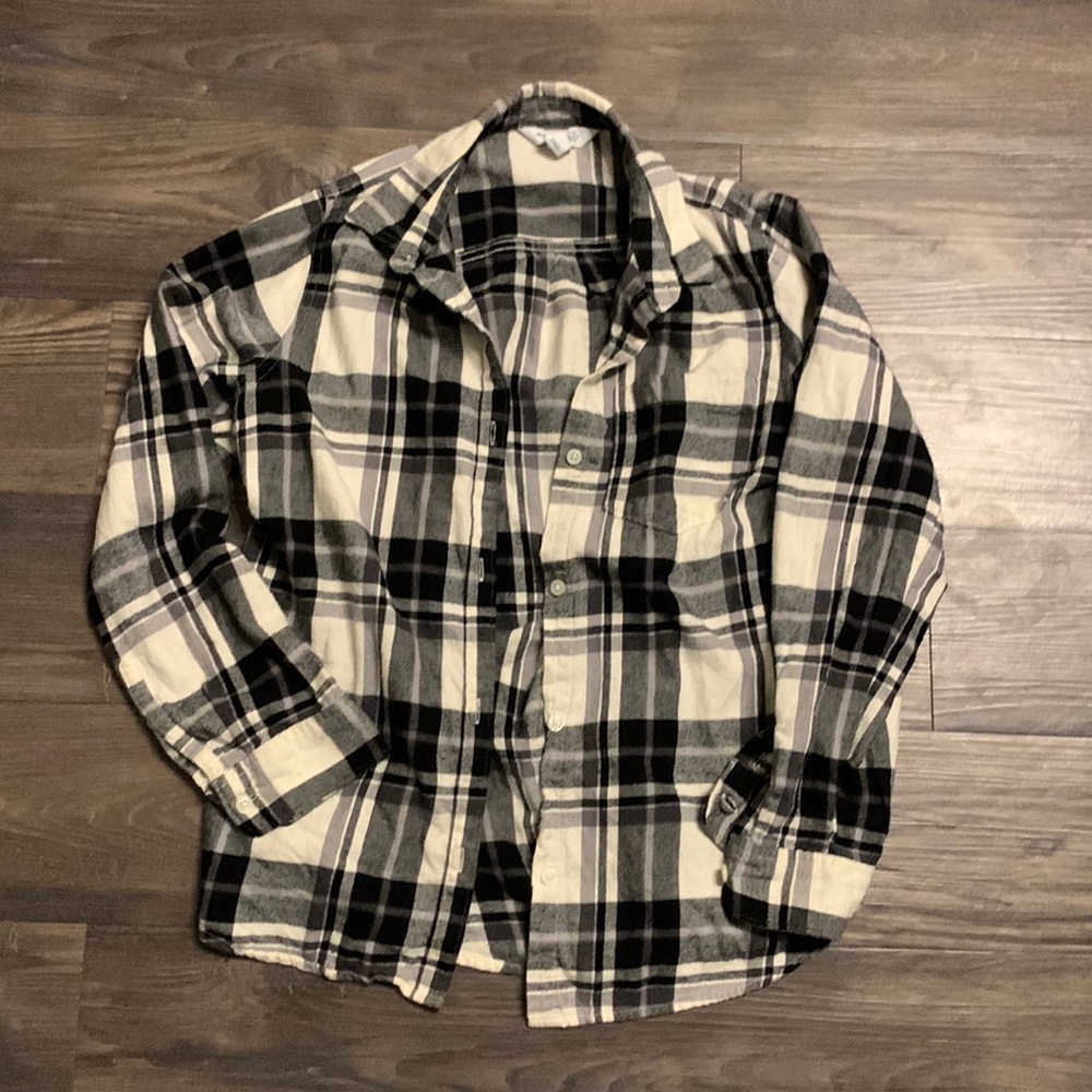 Old Navy Black & White Plaid Classic Shirt